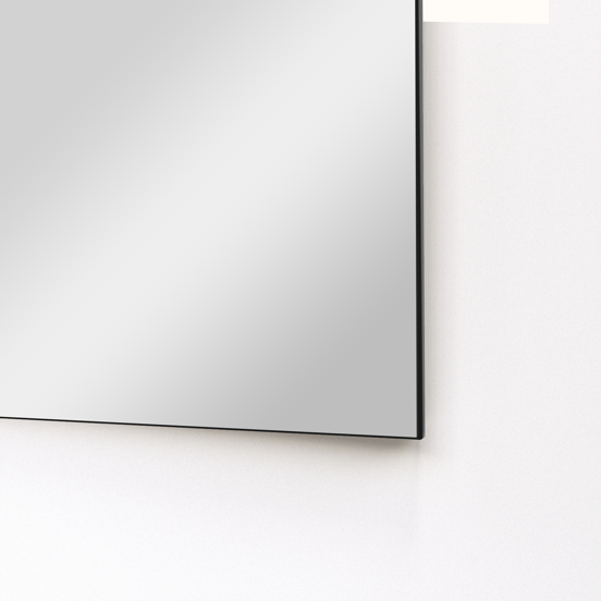 Balmani Opti Badspiegel: Rechteckig, Schwarz, 45 x 125 cm