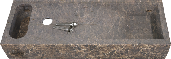 Balmani Mood Handwaschbecken: Dark Emperador Marmor, 55 x 20 cm