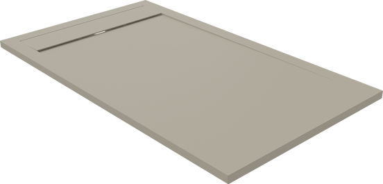 Luca Varess Dandy receveur de douche 140 x 80 cm marbre composite Soie grise mat structure rock