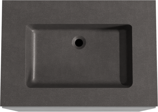 Storke Edge meuble salle de bains à poser 75 x 52 cm béton gris foncé avec Scuro plan simple en quartz noir mat
