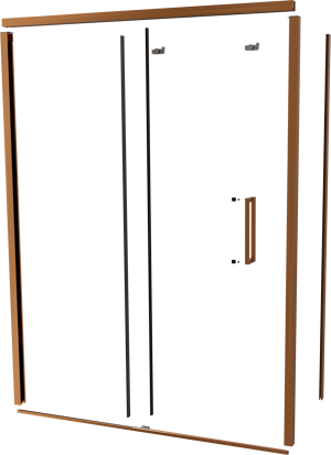 Balmani Senses Design 160 cm links douchehoek met schuifdeur profielenset brushed rosegold