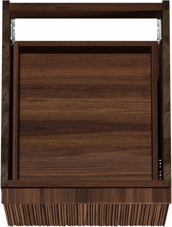 Balmani Forma zwevende wastafelonderkast 45 x 55 cm Amerikaans notenhout 2 lades vert. asym. groef