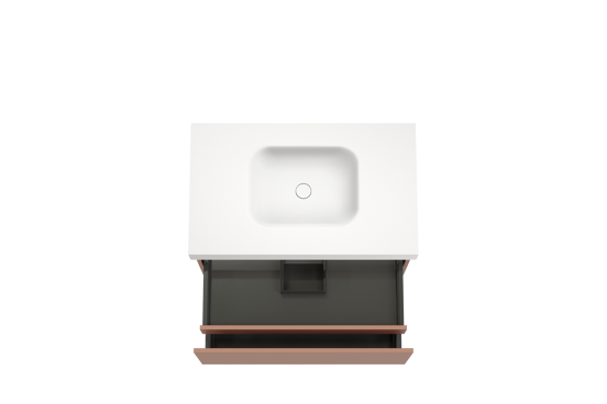 Balmani Sfera meuble salle de bains suspendu 90 x 55 cm cotto avec Arcato plan simple en solid surface blanc mat