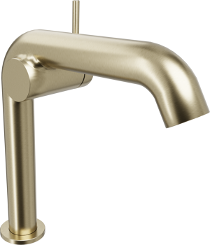 Blaufoss Round M EcoStart standaard wastafelkraan brushed champagne gold