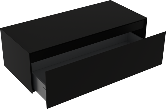 Storke Edge Modulo hängender Waschbeckenunterschrank: 105 x 48 cm, Schwarz matt, 1 Schublade