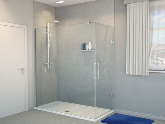 Balmani Modular inloopdouche met deur 160 x 200 cm helder glas glanzend chroom profiel