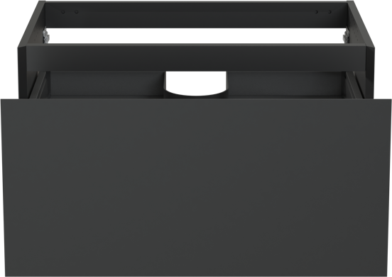 Balmani Idra hängender Waschbeckenunterschrank: 90 x 55 cm, Schwarz matt, 2 Schubladen