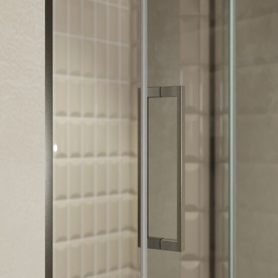 Balmani Senses Design porte pivotante à droite 120 cm x 210 cm verre Miroir Reflex, Profil Brushed GunMetal