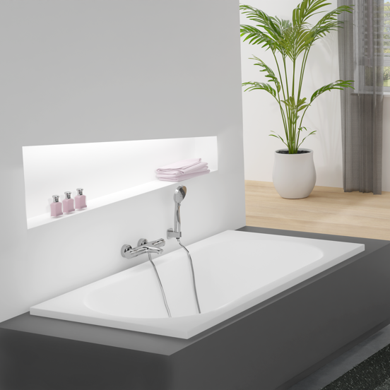 Luca Varess Rosala eenpersoons inbouwbad 180 x 80 cm acryl mat wit