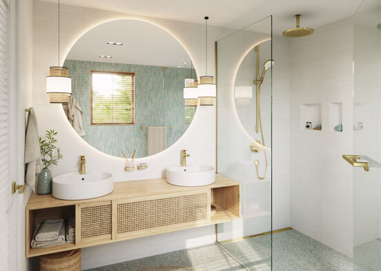 Hansgrohe RainDrain Flex Fertigset Duschrinne kürzbar 100cm Glänzendes Gold