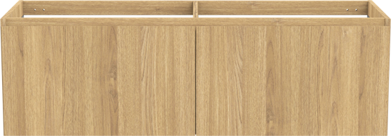 Balmani Idra hängender Waschbeckenunterschrank: 150 x 55 cm, Eiche natur, Furnierholz, 4 Schubladen