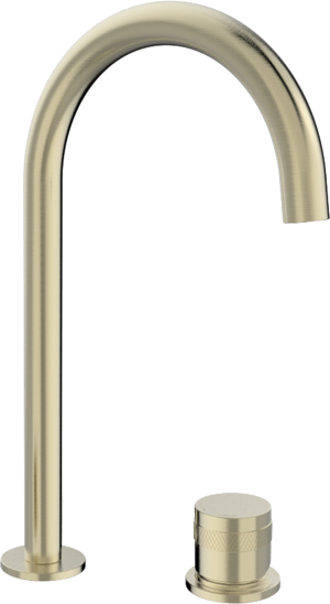 Blaufoss Pavilion Curve verhoogde wastafelkraan Brushed Champagne Gold