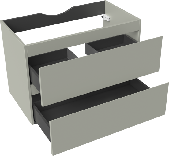 Linie Lado meuble sous-vasque suspendu 80 x 46 cm greige 2 tiroirs