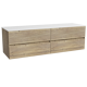 Storke Edge badkamermeubel met Tavola wastafelblad voor waskom(men)