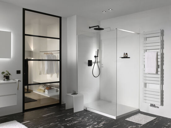 Balmani Piatto panneaux muraux de douche 160 x 90 x 220 cm Solid Surface blanc mat