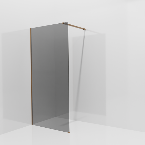 Balmani Modular douche à l'italienne: 100 x 200 cm, Verre fumé, Profil Brushed Rosegold