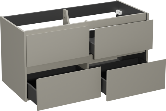 Storke Seda zwevende wastafelonderkast 120 x 52 cm zijdegrijs 4 lades