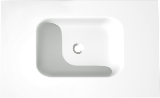 Balmani Tablo Arcato enkele wastafel matte Solid Surface 90 x 55 cm, exclusief crepine