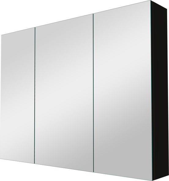 Linie Montro Spiegelschrank Bad: 100 x 75 cm, Schwarz matt