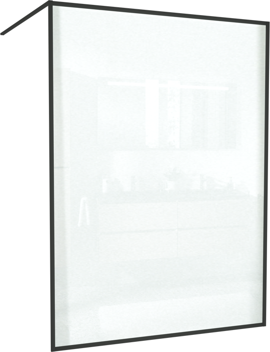 Balmani Framed inloopdouche 160 x 210 cm helder glas mat zwart profiel