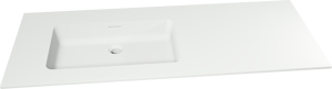 Storke Mata asymmetrisch linkse wastafel matte solid surface 130 x 52 cm combinatie kast 45 cm