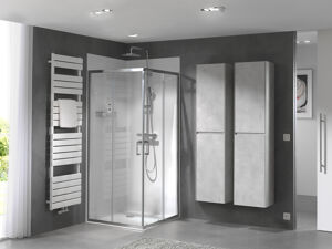 Luca Varess Vidor douche d'angle avec porte coulissante