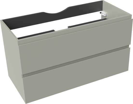Linie Lado zwevende wastafelonderkast 100 x 46 cm greige 2 lades