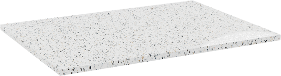 Storke Tavola Einzel Waschtischplatte Weiß/Schwarz Terrazzo Matt 75 x 52 cm