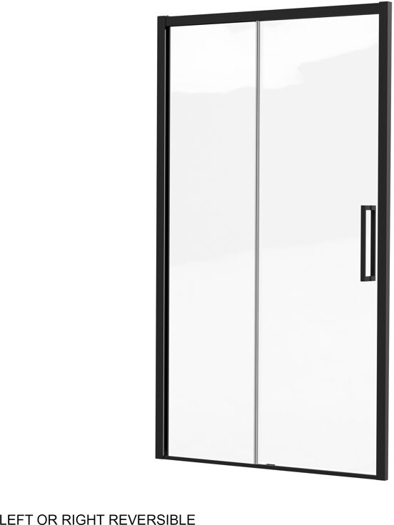 Luca Varess Senses schuifdeur met vaste wand - voor douchehoek - 120 cm helder glas mat zwart profiel