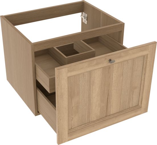 Balmani Lemon meuble sous-vasque suspendu 67,5 x 55 cm chêne vieilli 2 tiroirs