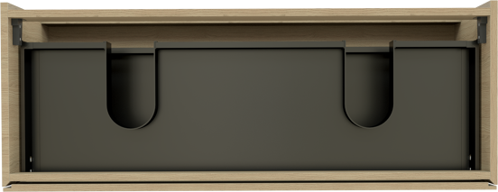 Storke Edge meuble sous-lavabo suspendu 120 x 46 cm chêne naturel 2 tiroirs 2 découpés de siphon