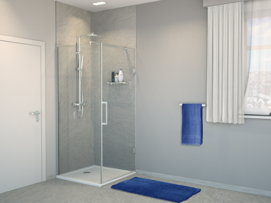 Balmani Modular inloopdouche met deur 80 x 200 cm helder glas glanzend chroom profiel