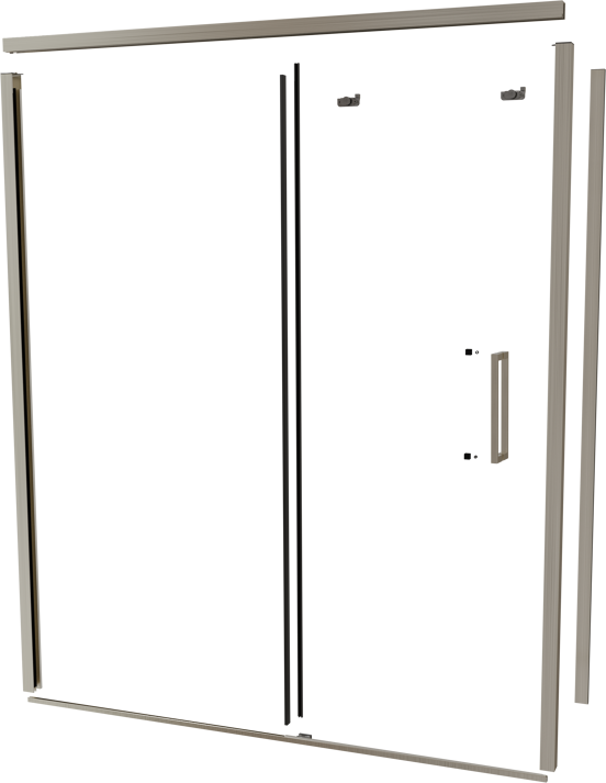 Balmani Senses Design 180 cm links douchecabine met schuifdeur profielenset brushed coolmetal