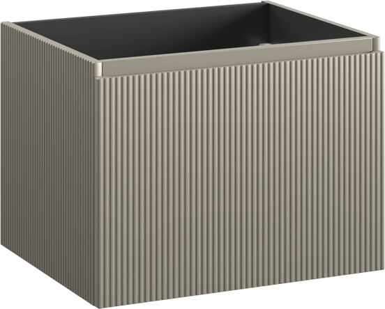 Storke Ribs meuble sous-vasque suspendu 65 x 52 cm soie grise 2 tiroirs