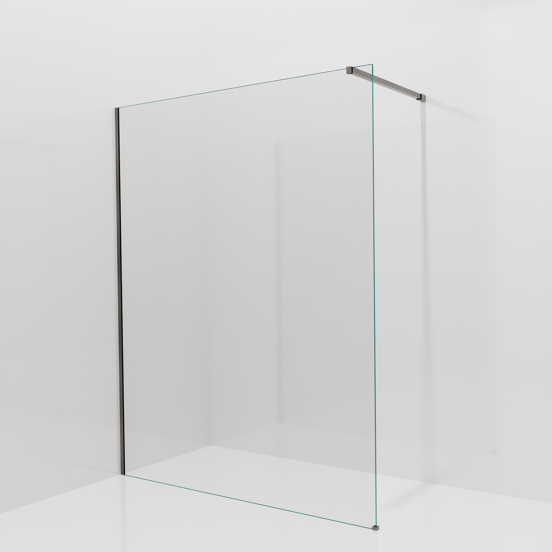 Balmani Modular inloopdouche: 160 x 200 cm, Extra helder glas met coating, Brushed GunMetal profielen