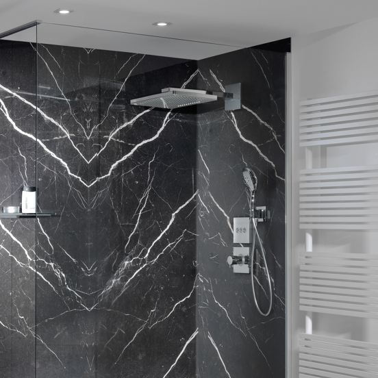 Hansgrohe Showerselect Highflow Thermostat-Duscharmatur: Unterputz, Chrom und Weiß glänzend