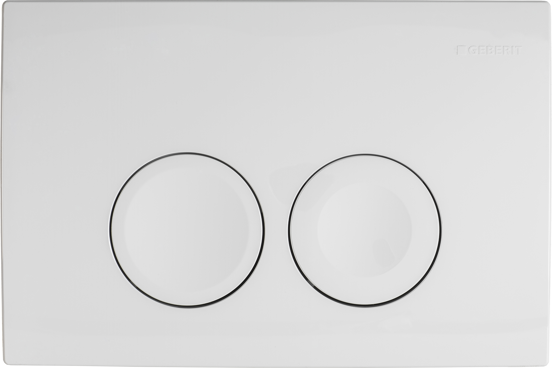 Linie Waldo wc suspendu blanc brillant sans bride avec Geberit Duofix UP100 Delta bâti-support et plaque de commande