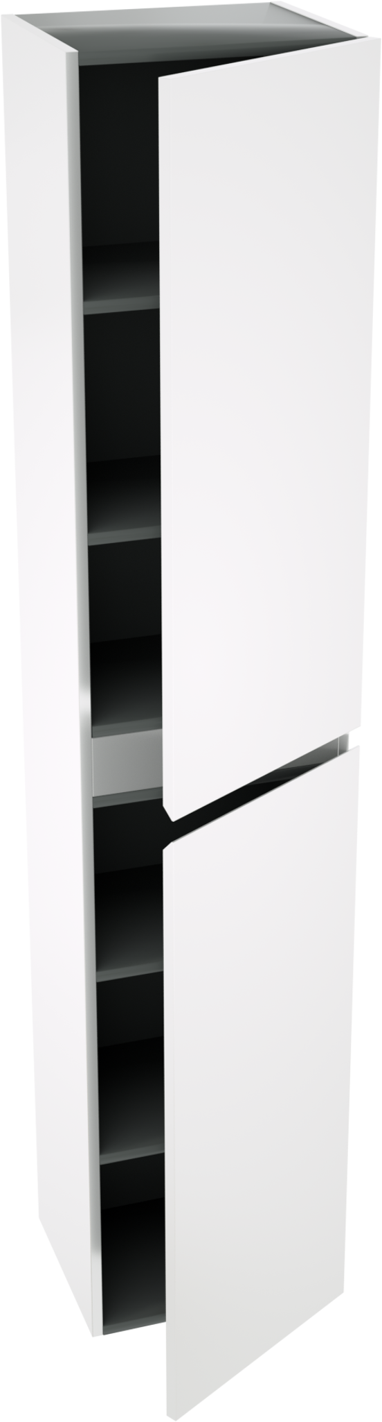 Linie Lado Badhochschrank: Hängend, Weiß glänzend, 35 x 30 x 170 cm