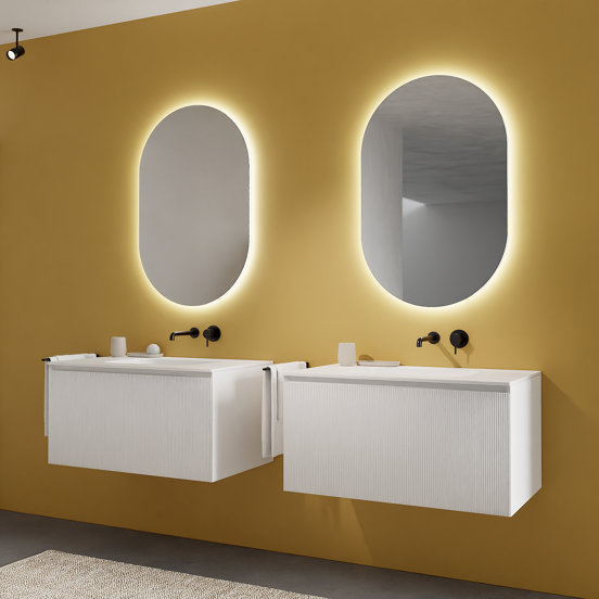 Balmani Cloud ovaal badkamerspiegel 100 x 65 cm met spiegelverlichting en anti-damp