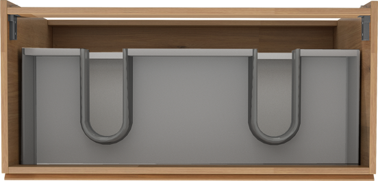 Storke Delta staand wastafelonderkast 100 x 48 cm naturel eiken 3 lades 2 sifonuitsparingen