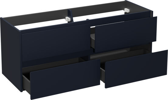 Storke Seda meuble sous-vasque suspendu 150 x 52 cm bleu nuit 4 tiroirs