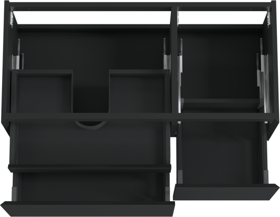 Balmani Idra zwevende wastafelonderkast 120 x 55 cm asymmetrisch links mat zwart 4 lades