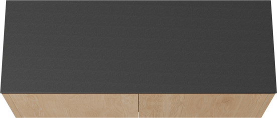 Balmani Eclips meuble salle de bains suspendu 150 x 55 cm Chêne naturelle avec Stretto tablette simple ou double en Granit noir