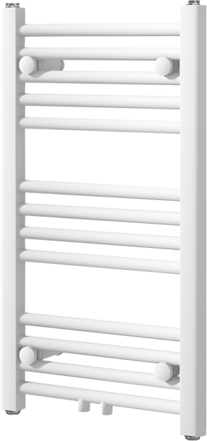 Vipera Kanza enkele handdoekradiator 40 x 70 cm centrale verwarming mat wit Zij- en middenaansluiting 300W