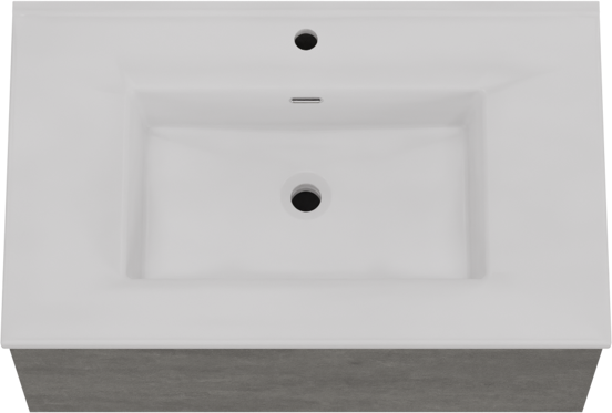 Storke Edge meuble salle de bains suspendu 85 x 52 cm béton gris foncé avec Kera plan simple en céramique blanc mat