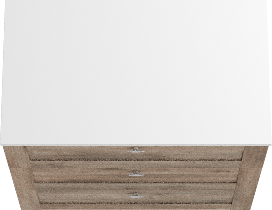 Linie Classo meuble salle de bains à poser 80 x 46 cm chêne gris avec Lado tablette simple en marbre composite blanc brillant