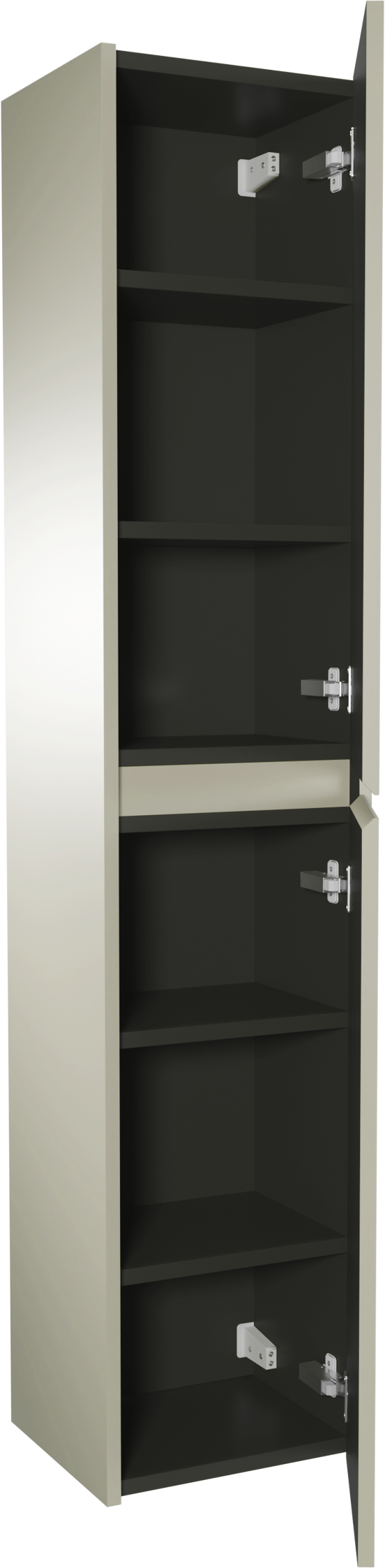 Storke Seda Badhochschrank: Hängend, Seidengrau, 40 x 35 x 170 cm