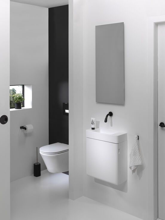 Storke Curvado meuble lave-mains suspendu 45 x 18 cm blanc mat
