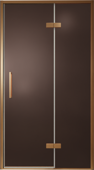 Balmani Senses Design porte pivotante à droite 120 cm x 210 cm verre Bronze, Profil Brushed Rosegold