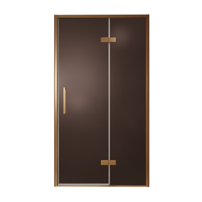 Balmani Senses Design douche draaideur rechts 120 cm x 210 cm Brons glas, Brushed Rosegold profielen